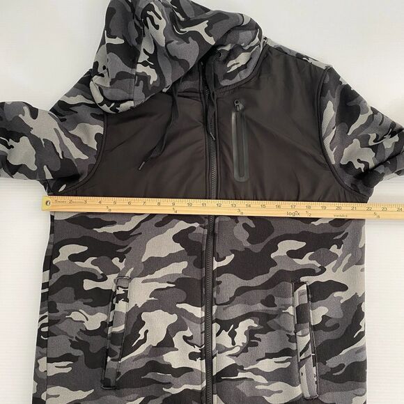 URBAN PIPELINE Men’s Camo Print Hooded Jacket, Size M, Fur Lined, Full Zip - Picture 5 of 8